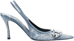 D-Venus 80mm denim slingback pumps