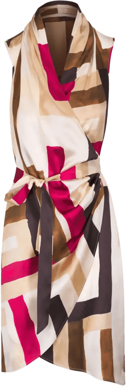 geometric-print silk dress 