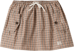 gingham-check mini skirt