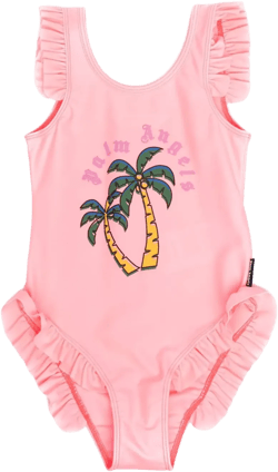 palm-tree logo swimsuit