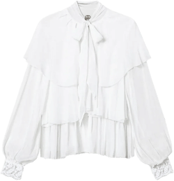 lace-detail georgette blouse 
