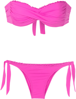 beaded-trim bandeau bikini