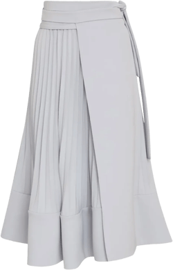 pleated midi skirt