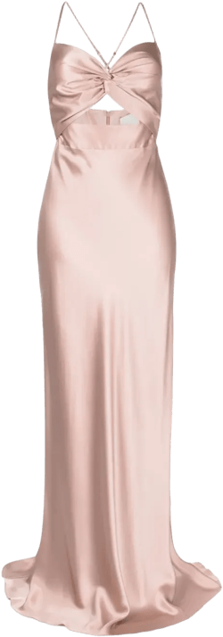 twist-detail silk maxi dress
