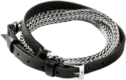 sterling silver Icon Wrap leather bracelet