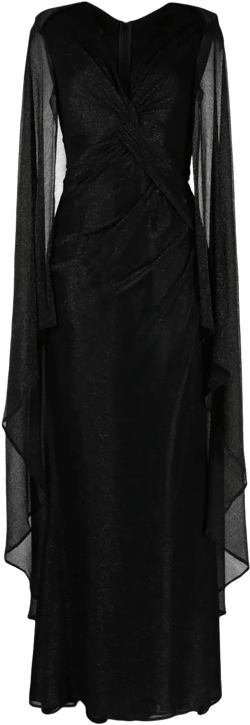 metallic V-neck dress
