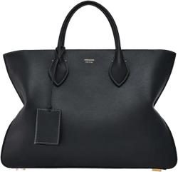 logo-print leather tote bag