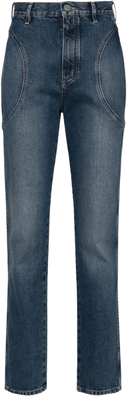 high-rise straight-leg jeans