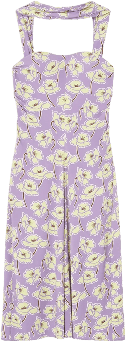 Poppies draped midi dress