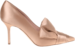 pleated satin pumps