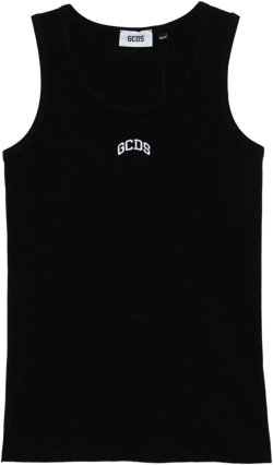 logo-embroidered tank top