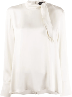 neck-tied blouse