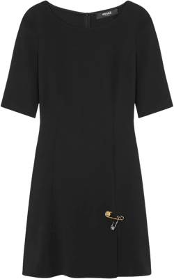 Safety Pin flared satin mini dress