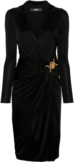 Medusa-plaque jersey midi dress