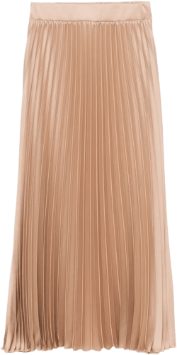 pleated midi skirt