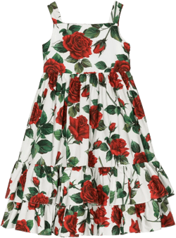 floral-print cotton dress