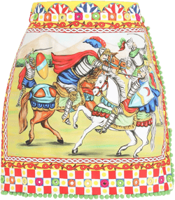 Carretto-print poplin miniskirt