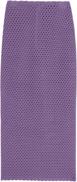 crochet-knit midi skirt