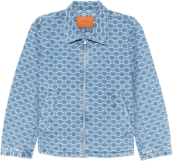 patterned-jacquard denim jacket