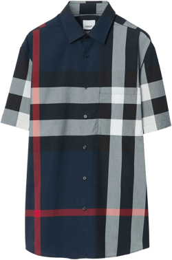 check-pattern cotton shirt