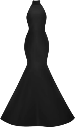 Bow-embellished silk halterneck gown