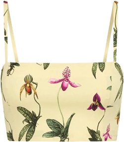 Orchid cropped cotton-poplin tank top