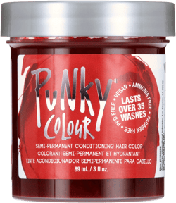 Punky Colour  Unisex Semi-Permanent Hair Dye Color, Vermillion Red, All Ages, 3.0 oz