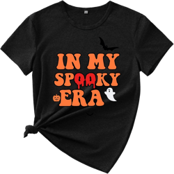 Halloween Shirts for Women in My Spooky Era Novelty Tops Cute Spooky Season Ghost Tees Vintage Horror T-Shirt