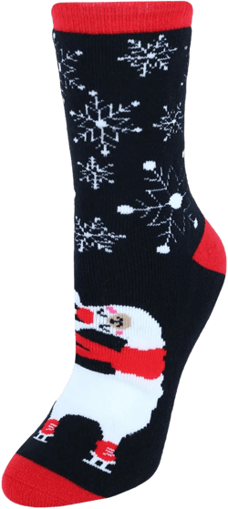 CTM® Women's Holiday Super Soft Crew Sock with Grippers