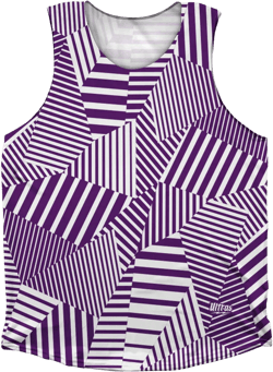 Multiple Lines Pattern Finish Line Athletic Tank Top