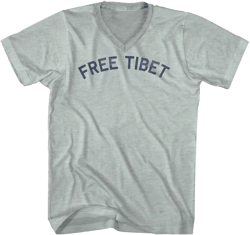 Free Tibet Adult Tri-Blend V-Neck T-Shirt