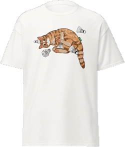 Badminton graphic Tees, Cat sport graphic t shirt