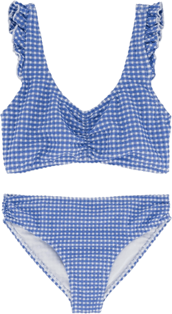 Roxy Girls' Two-Piece Bikini Swimsuit Set, UPF 50+ Sun Protection, Quick-Dry Bathing Suit 10 Bonnet Blue