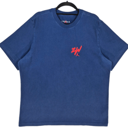 Air Jordan Dark Blue Embroidered Cotton Tee Shirt Size XL