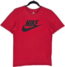 Nike Red Athletic Cut Monogram Cotton Tee Shirt Size S
