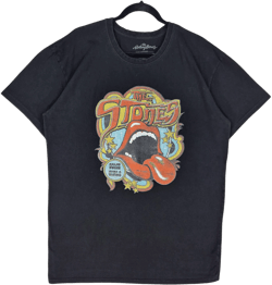 The Rolling Stones Womens Black Tall Oversized Cotton Tee Shirt Size L