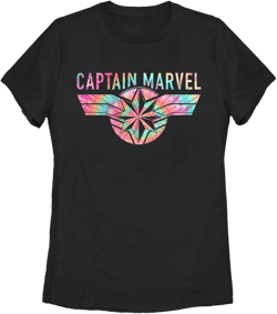 Women's Marvel Tie-Dye Captain Logo T-Shirt