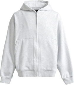 NEWRICH WIDE ZIP UP HOODIE / ICE GREY