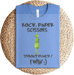 Rock Paper Scissors Throat Punch I Win Graphic Tee