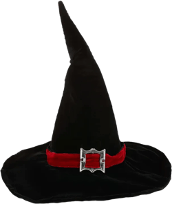 Red Buckle Strap Witch Hat