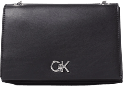 Calvin Klein Women's Black Ck Recycled Synthetic Leather Crossbody Bag