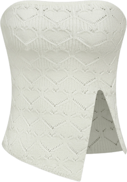 Heart Hollow Out Split Knitted Tube Top