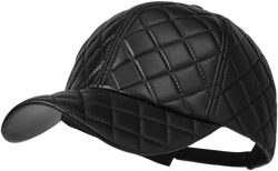 ARGYLE FAUX LEATHER BASEBALL CAP