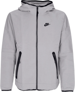 Men's Tech Woven Windbreaker Full-zip Lined Hooded Jacket Cobblestone/black