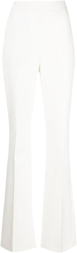 high-waisted flared trousers 
