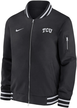 Men's Black Tcu Horned Frogs Full-zip Bomber Jacket