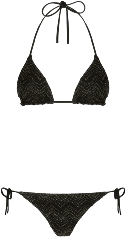 zigzag-knit bikini set