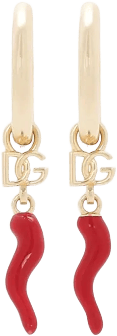 Dg Horn Drop Hoop Earrings In Yellow