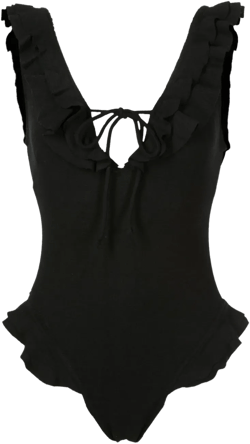 scoop back frilled swimsuit