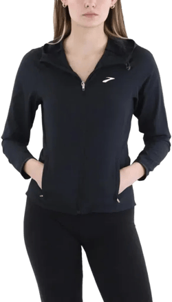 Womens Lightweight Recycled Polyester Windbreaker Jacket In Black